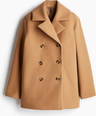 H&M Zweireihiger Filzmantel - Beige