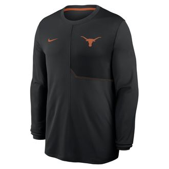 Nike Texas Sideline Coach Nike Mens Dri-FIT College Long-Sleeve Top in Black | 03B108E7TXE-GQK