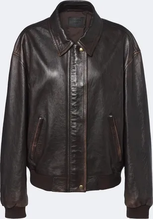 Prada Oversized leather blouson jacket