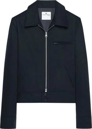 Courr&egrave;ges Zip-up Jacket - Heren - Zomerjassen - Blauw - L - Katoen - Jassen