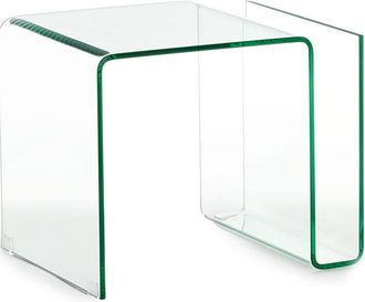 Oresteluchetta Mesa auxiliar/noche vidrio curvado con revistero 38x48x40 cm