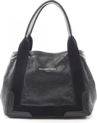 Balenciaga Black Leather Handbag Tote Bag (Pre-Owned)