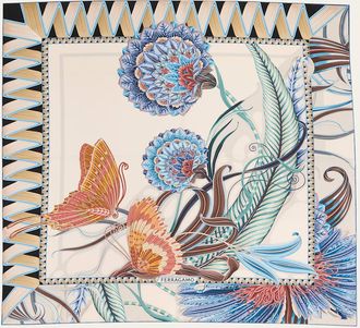 Ferragamo Floral-Print Silk Square Scarf