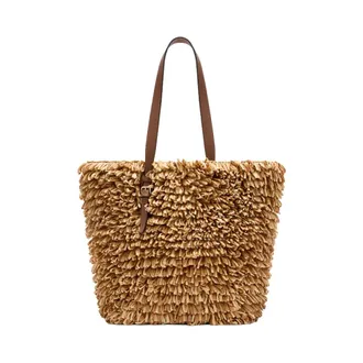 Valextra Tote Bags, female, Brown, Size: ONE SIZE Wavy Raffia Tote Bag