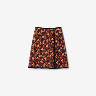 Burberry Geranium Leaf Quilted Nylon Skirt, Size: XS