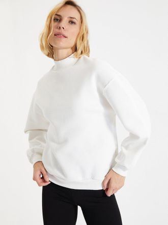 TRENDYOL Damen Sweatshirt Regular Fit – Rundhalsausschnitt, Aus Baumwolle-Mix, Bequemer Basic