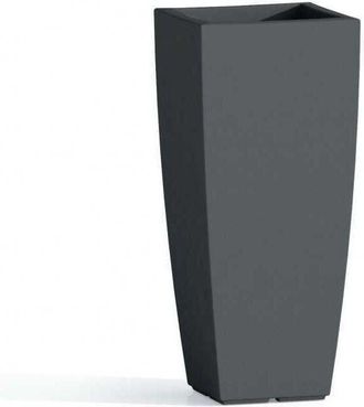 Monacis Vaso de polímero Monacis Stilo Square Top Antracita - cm 39 x 39 - h 90 cm