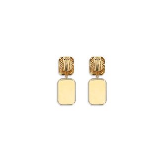 Alessandra Rich Crystal-Drop Clip-On Earrings - Gold