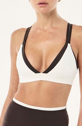 P.E Nation Activate Sports Bra in Coffee/ivory at Nordstrom, Size X-Large