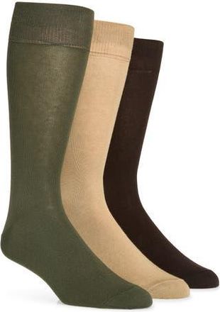 Lorenzo Uomo Assorted 3-Pack Cotton Blend Dress Socks in Taupe at Nordstrom Rack