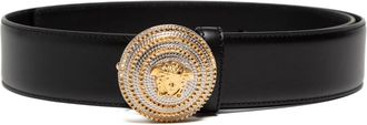 Versace Medusa Heritage leren riem 2 cm - Dames - Riemen - Zwart - 90 CM - Leer - Accessoires