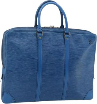 Louis Vuitton Pre-owned Handbags, female, Blue, Size: ONE SIZE Pre-owned Porte Documents Voyage Business Bag