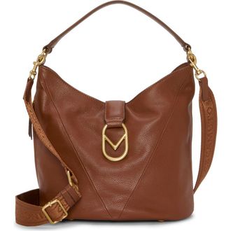 Vince Camuto Ebony Leather Shoulder Bag in Whiskey 01 at Nordstrom