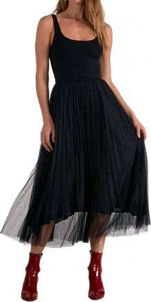 Elan Tank Tulle Maxi Dress In Black