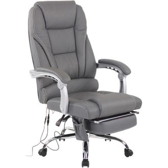 Clp Sillón de oficina Pacific de cuero auténtico con función de masaje Gris