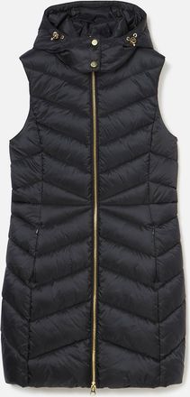 Joules Womens Pembury Long Gilet in Black Recycled Material - Size 10 UK