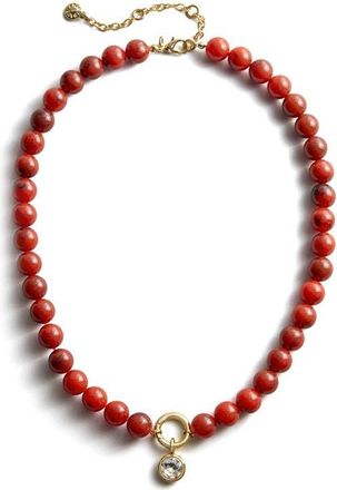 BaubleBar Janette Beaded Pendant Necklace in Red at Nordstrom