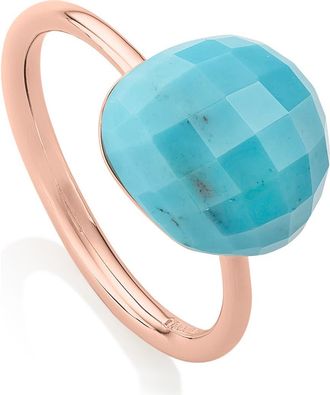Monica Vinader Nura Pebble Stacking Ring in Turquoise at Nordstrom, Size 4.25