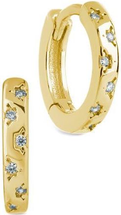 Sterling Forever Domenica Celestial Charm Huggie Hoop Earrings in Gold at Nordstrom Rack