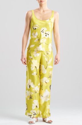 Natori Aurelia Charmeuse Pajamas in Chartreuse at Nordstrom, Size X-Small