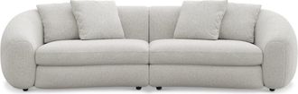 Castlery Fable Sofa Customized, (Performance Boucle) Light Grey, Spill Resistant, Ultra Deep Seats for Castlery Sofas