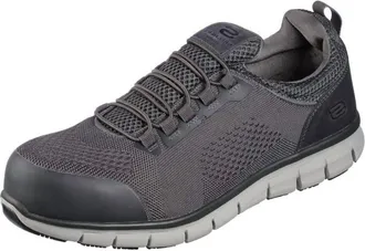 Skechers Mens Synergy Omat Slip-On Safety Toe Shoes In Charcoal