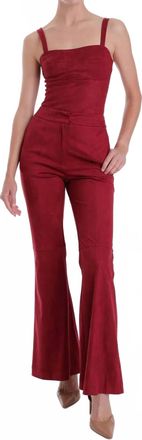 Karina Grimaldi Veronica Suede Pants In Garnet