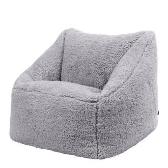 Icon Brand Puf sill&oacute;n infantil sherpa gris claro