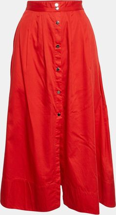 Maje Red Cotton Jupalo Midi Skort