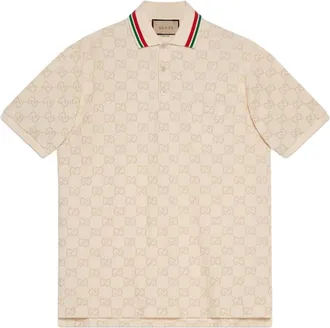 Gucci Cotton Piquet Polo With GG Ivory 753572-XJFUG-9037