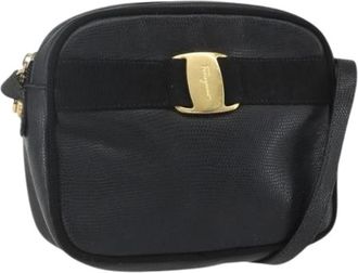 Ferragamo Pre-owned Cross Body Bags, female, Black, Size: ONE SIZE Pre-owned Leather Shoulder Bag