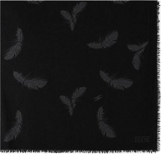 Elisabetta Franchi Foulard in lana e cashmere - - Accessories - Donna - Nero - ONE SIZE