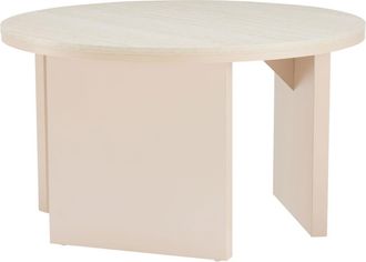 Oviala Mesa de centro redonda con acabado efecto madera, di&aacute;m 80 cm, crema