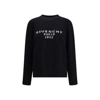 Givenchy Womens Crewneck Knit Jumper - Black Wool - Size Small