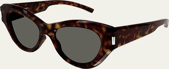 Saint Laurent Thick Acetate Cat-Eye Sunglasses