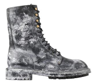 Dolce & Gabbana Versleten Leren Veterschoenen