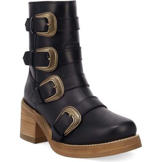 Dingo Topanga Buckle Strap Bootie in Black at Nordstrom, Size 7.5