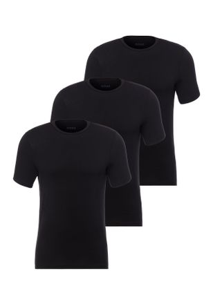 HUGO BOSS T-Shirt BOSS TShirt RN 3P Natura, Herren, Gr. XXL, schwarz (schwarz 001), Jersey, Obermaterial: 95% Viskose, 5% Elasthan, schmal, Rundhals, eingesetzt