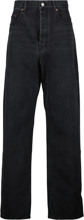 Saint Laurent Katoenen straight jeans - Zwart