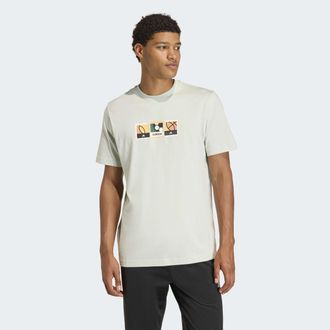 adidas T-Shirt ADIDAS SPORTSWEAR MEMORIES OF SPORT STAMPS GRAPHIC, Herren, Gr. XXL, linen gr&uuml;n, Obermaterial: 100% Baumwolle, Shirts T-Shirt