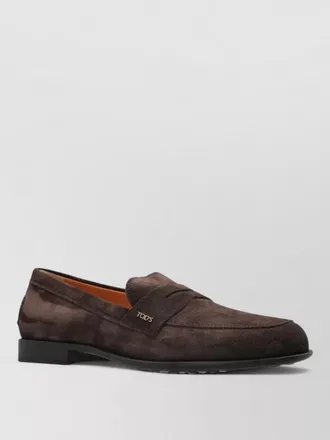 Tod's leather loafers round toe rubber sole