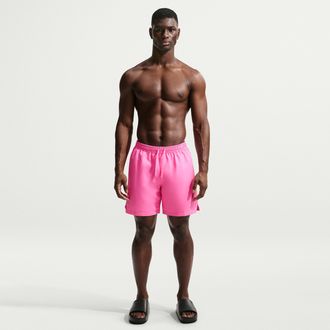 Nike Mens Swim Fadeaway Essential 7 Fully Lined Volley Short in Pink | NESSG494-663
