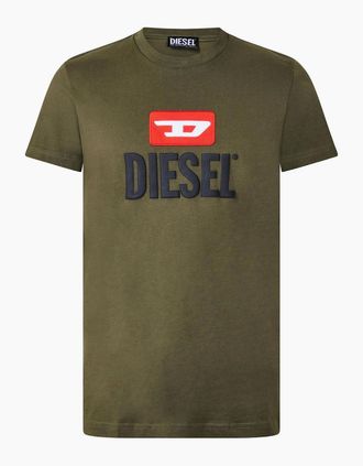Diesel Mens T Diego New D Logo T-Shirt - Green - Size: 38