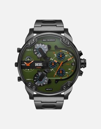Diesel Mens Diesel Mr. Daddy DZ7477 Green Dial Gunmetal Mens Watch