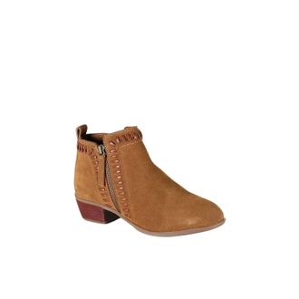Diba Womens Later Gater Whipstitch Detail Suede Booties In Cognac