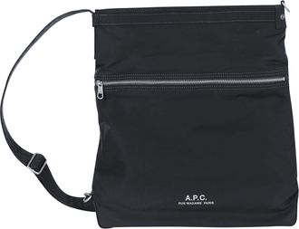 A.P.C. Black Rectangular Nylon Crossbody Bag