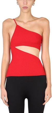 Andreadamo Asymmetrical One-Piece Top with Cut-Out Detail