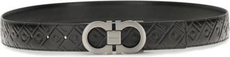 Ferragamo Black Logo Reversible Belt
