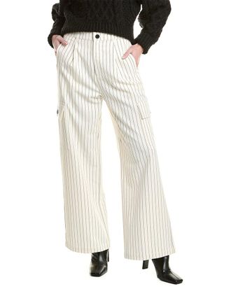 Pistola Denim Brynn High-Rise Le Blanc Pinstripe Relaxed Cargo Pant