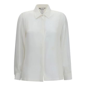 Max Mara Camisa Geranio Crepe de Chine - Blouses & Shirts - Mujer - Blanco - M
